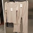 The Great 💕💕 The Pointelle Sleep Ballet Tee + Lounge Pant ~ Cement Large L NWT Photo 9