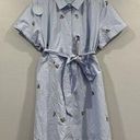 Hill House  Laura Dress Oxford Blue Embroidered Button Down Dress XXL Photo 0