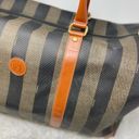 Fendi Vintage  Huge Pequin Stripe & Cognac Leather Duffel/Weekender Bag Photo 1