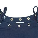 St. John  Sport Navy Blouse Shirt Top w/ Metal Grommet Classic Size Medium Womens Photo 1