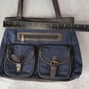 Gold Coast Blue Denim Faux Leather Shoulder Bag Photo 8