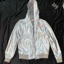 Hunter  Silver Hooded Bomber Jacket unisex - Size S Photo 0