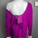 Trina Turk  cashmere sweater medium NWT violet open back bow purple pink colorful Photo 10