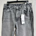 ZARA  tapered leg gray jeans side stripe metal studs size 6 new with tags Photo 7