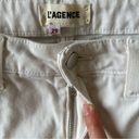 L'Agence  Nadia Cropped Straight Jean in Vintage White Stripe Size 29 Photo 6