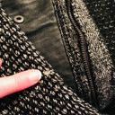 Etcetera  zip up wool/leather sweater Jacket black Women’s size medium pockets Photo 9