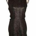 New  By Moon Collection Sexy Cutout Tank Dress Black Gold Chevron Large Photo 0