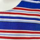 Tommy Hilfiger  Striped Peplum Hem Sleeveless Blouse Medium Tank Top Blue Red Photo 4