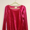 Maeve Anthropologie Pink Candace Velvet Long Sleeve Stretch Top Sz XS Photo 2