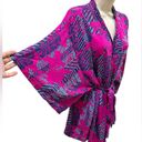 Natori  JOSIE WRAP ROBE KIMONO CHALLIS HAPPI COAT PURPLE Photo 6