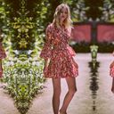 Alexis Rosewell Tiered Floral Smocked Jacquard Mini Dress Photo 2