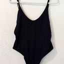 Aerie Textured Crinkle Scoop Low Back High Cut Swim One Piece in Black Size M Photo 0