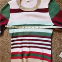 Parker  Multicolor Striped Long Sleeve Crew Neck Ribbed Pullover Sweater Sz S Photo 4