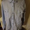 Denim & Co  size M. 100% cotton. Blue checked shirt. Long sleeve. Bust 40” Photo 1