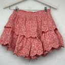 American Eagle  Pink Tiered  Floral Skort/Skirt Sz SX Elastic Waist Photo 3