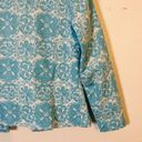 Vintage Blue  & White Daisy Floral Button Up 60s Little Jacket Photo 4