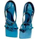 Bottega Veneta Bitters Veneta blue leather square toe ankle strap sandal. Photo 0