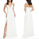 Dress the Population  Cambria White Tie Bodice Chiffon Maxi Evening Dress Gown Photo 1