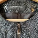 Jones New York NWOT  Women's Size Small 100% Leather Glossy Full Zip Black Jacket Photo 5