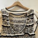 Anthropologie  Pilcro Ruffle Sweater Tank Blouse Cream Black Size XS Photo 6