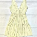 Caution to the Wind  Women's Yellow V Neck Knit Baby Doll Dress Medium Photo 1