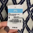 J. McLaughlin  White Navy Diamond Jacquard A-line Skirt w Side Zip NEW W-880 Sz 6 Photo 3