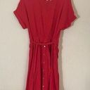 Magaschoni  belted front midi Organic cotton Dress in cherry red Photo 0