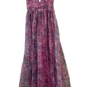 Lulus Lulu’s Garden Romance Magenta Floral Print Organza Maxi Dress Pink Purple XS Photo 5