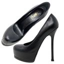 YSL  Tribute 120 Black Leather Platform Pumps Photo 0