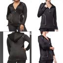 Good American  Performance 1/2 Zip Black Hoodie Tunic Small Photo 1