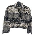 Flashback vintage Tribal Jacket Crop Woven Cotton tapestry coat Black Small Photo 6