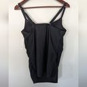 Cacique  Underwire Knot-Front Tankini Black Swimsuit Top 36D New Photo 3