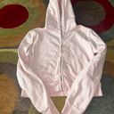 Brandy Melville Light Pink Crop Fleece Zip Up Sweatshirt Hoodie Jacket One Size Photo 0