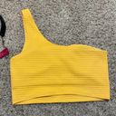 Carbon 38 NEW  Orange Apricot Jacquard One Shoulder Sports Bra Crop Top Size XL Photo 4