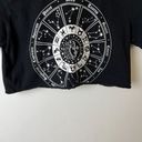 Zodiac  Signs T Shirt Womens Black Small S Crop Top Raw Hem Constellation Cotton Photo 3