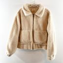 Thread and Supply  Fleece Sherpa Full Zip Teddy Jacket Coat Taupe Cream Medium Photo 0