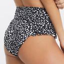 ASOS  DESIGN High Waist Frill Bikini Bottom Black Mono Spot Print Size 4 NWOT Photo 7