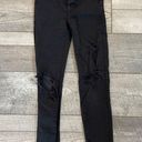 American Eagle Size 0 Black Distressed Super High-Rise Jeggings Photo 6