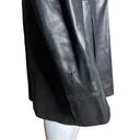 Banana Republic  Leather Jacket Black Snap Button Front Buttery Soft Long Sleeve Photo 3