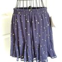 The Row  A Women Navy Blue Mini Skater Skirt w/ Gold Stars Size M Photo 1