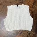 H&M White Cropped Cable Knit Sweater Vest Photo 0