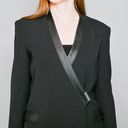 Helmut Lang  Palm Suiting Seamed Blazer Leather Trim Black Size 2 NEW Photo 7