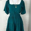 Amazon  Green Teal Open Back Side Cut Outs Casual Summer Dress Size M Photo 0