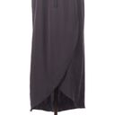 Everly  Maxi Dress Grey Sleeveless Ruffle V-Neck Faux Wrap Waist Tie Women’s XS Photo 5