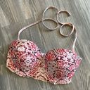 Candie's  pink and white snake print bikini top size L Photo 0