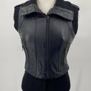 BCBGMAXAZRIA  Viggo Lamb Leather Vest Mixed Media Rib Knit Wool Black Womens XS Photo 0