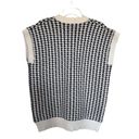 Ecru AmyEnjoyLIfe  Black Oversized College Style Houndstooth Knitted Vest M Photo 3