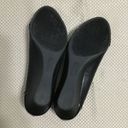 Anne Klein  Womens Black Leather Slip On Round Toe Wedge Heeled Pumps Size 10M Photo 6