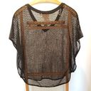 Derek Heart  Black Poncho See Thru Netted Dolman Bat Wing Large Junior Photo 2