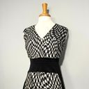 Tracy Reese Black White Malak Houndstooth Jacquard MIDI Dress Photo 4